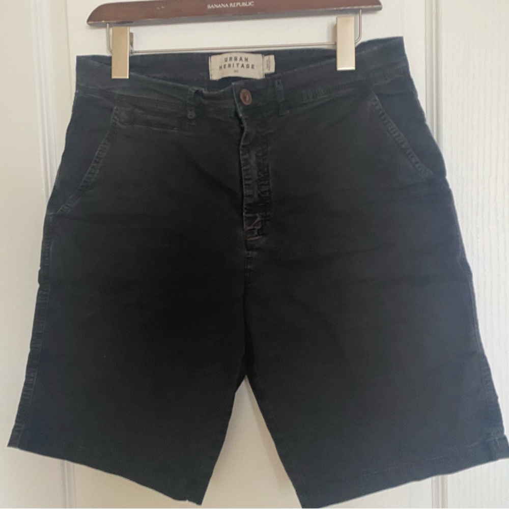 Heritage Black Flat Front  Shorts